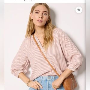 Evereve Katie Stripe Popover Shirt Size S